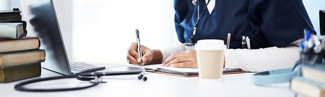 A vet studying for exams