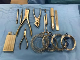 A variety of orthopaedic instruments are needed for fracture fixation