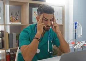 A stressed new graduate vet suffering from imposter syndrome