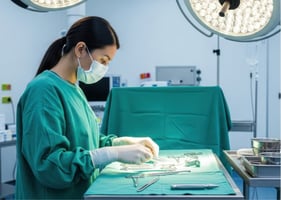 A veterinary operating theatre can use a lot of single-use plastic